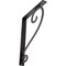 Ekena Millwork Edwards Wrought Iron Bracket, (Single center brace), Antiqued Pewter 1 1/2"W x 10"D x 12"H BKTM01X10X12SEDAPW - alternate 1